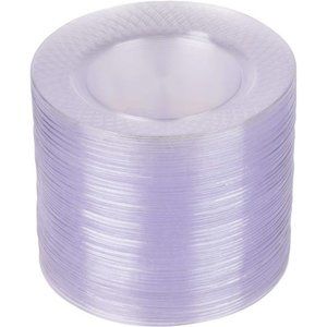 100 Clear Plastic Plates, 6.25" Clear Plastic Dessert Plates, Round Party Plates